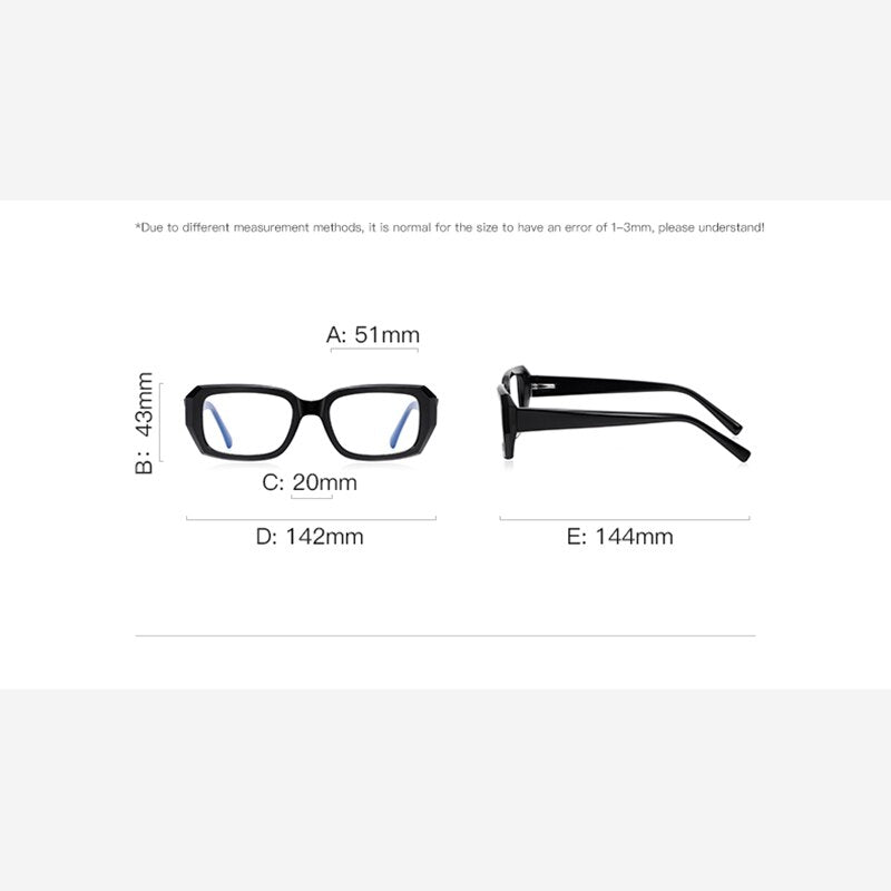 Reven Jate Unisex Full Rim Square Acetate Eyeglasses 2154 Full Rim Reven Jate