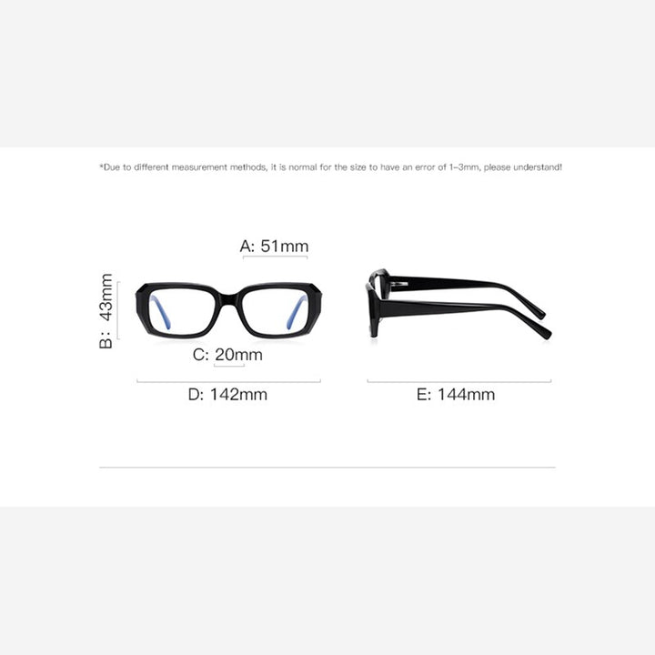 Reven Jate Unisex Full Rim Square Acetate Eyeglasses 2154 Full Rim Reven Jate
