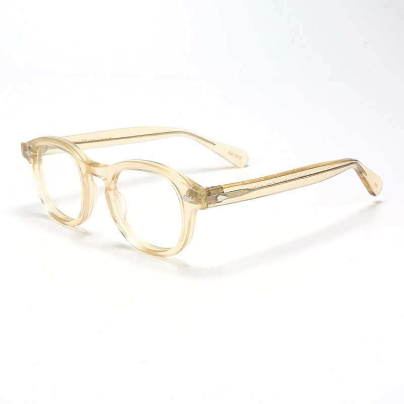 Bclear Unisex Full Rim Round Acetate Three Size S-M-L Frame Eyeglasses 1915 Full Rim Bclear yellow Small