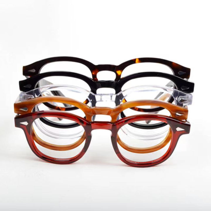 Yimaruili Unisex Full Rim Round Acetate Eyeglasses Three Sizes Y1915 Full Rim Yimaruili Eyeglasses