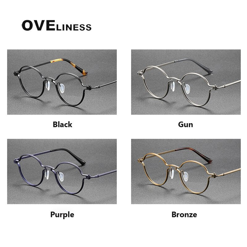 Oveliness Unisex Full Rim Round Titanium Eyeglasses 5895 Full Rim Oveliness