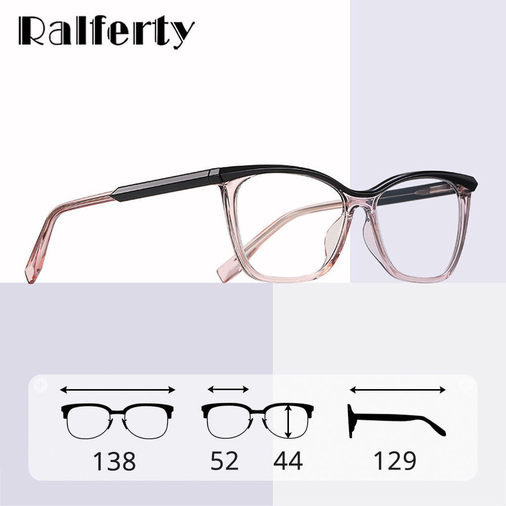 Ralferty Women's Full Rim Square Cat Eye Tr 90 Acetate Eyeglasses D3517 Full Rim Ralferty   