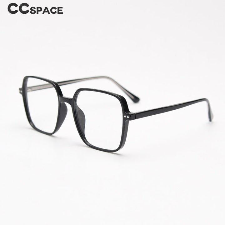 CCspace Unisex Full Rim Irregular Square Tr 90 Titanium Eyeglasses 55459 Full Rim CCspace