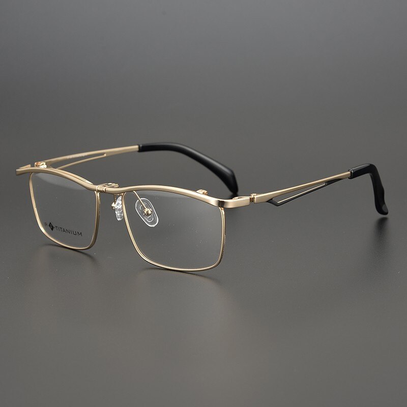 Gatenac Unisex Full Rim Square Titanium Flip Up Frame Eyeglasses Gxyj752 Full Rim Gatenac Gold