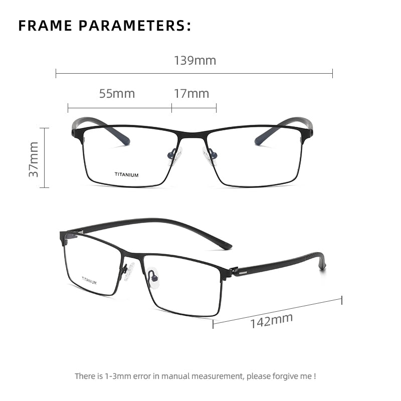 Reven Jate Unisex Full Rim Square Titanium Eyeglasses P8837 Full Rim Reven Jate
