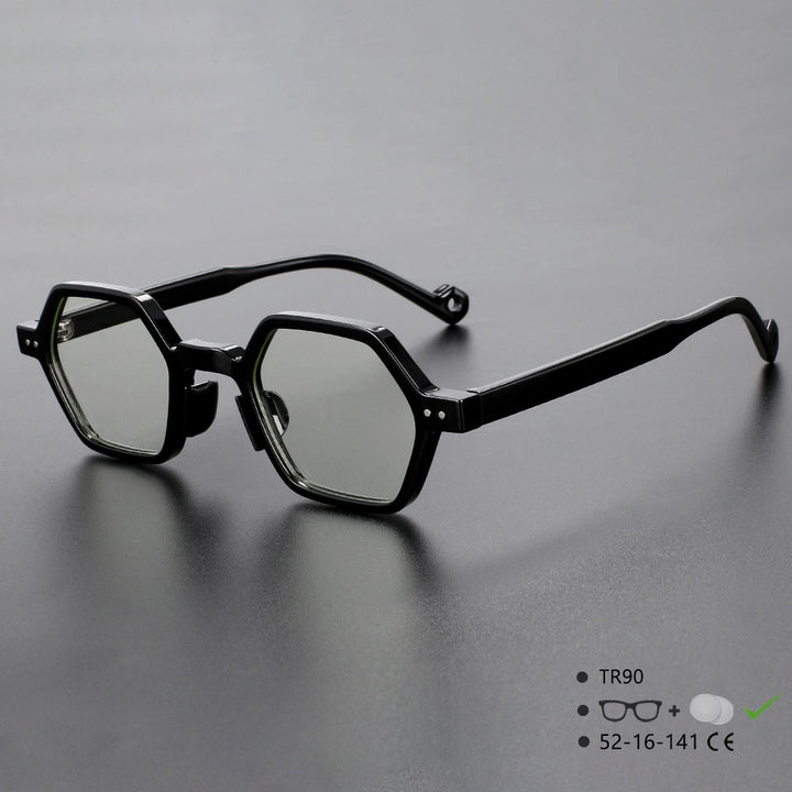 CCspace Unisex Full Rim Polygonal Tr 90 Acetate Eyeglasses 54565 Full Rim CCspace C1F China