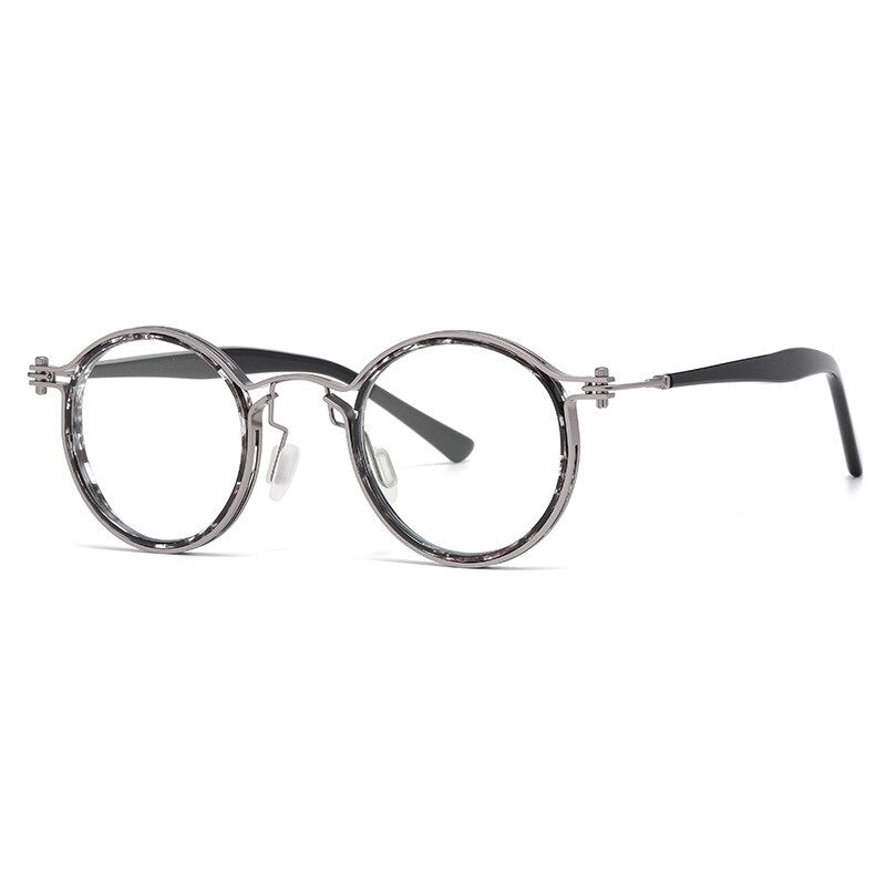 Cubojue Unisex Full Rim Round Acetate Alloy Hyperopic Reading Glasses Reading Glasses Cubojue