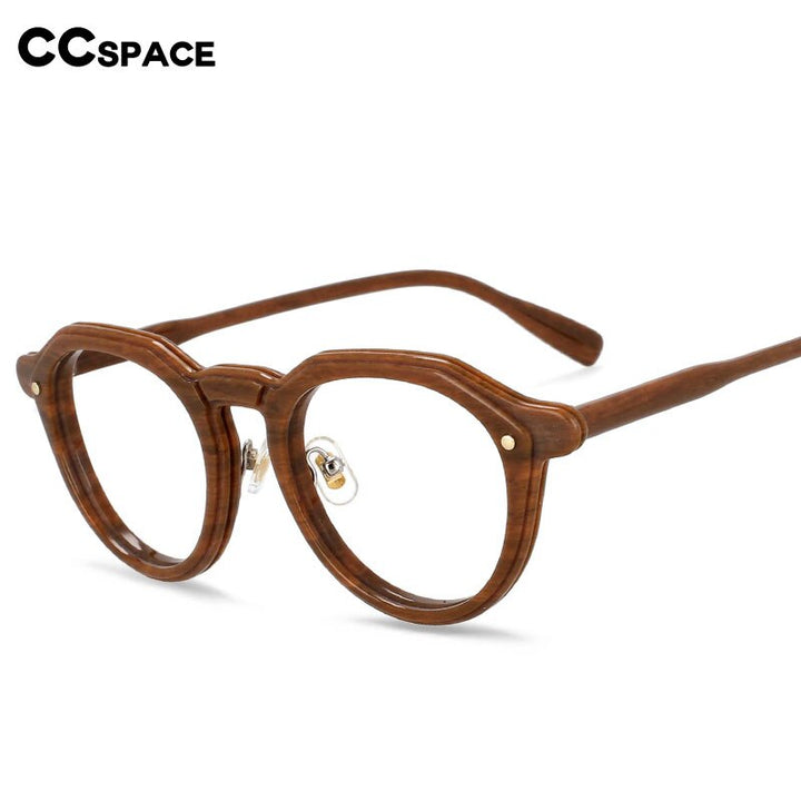 CCspace Unisex Full Rim Round Acetate Frame Eyeglasses 54541 Full Rim CCspace