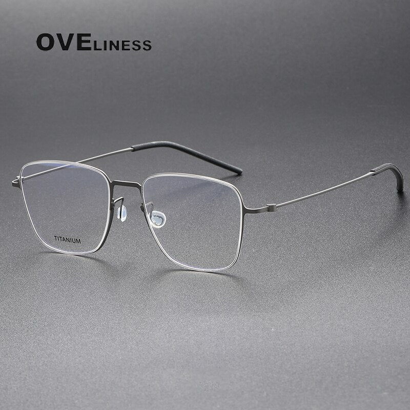 Oveliness Unisex Full Rim Square Titanium Eyeglasses 5506 Full Rim Oveliness gun
