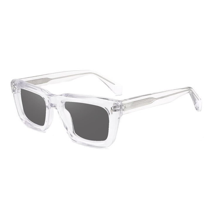 Gatenac Men's Full Rim Square Acetate Frame Polarized Sunglasses Tyj68 Sunglasses Gatenac Transparent