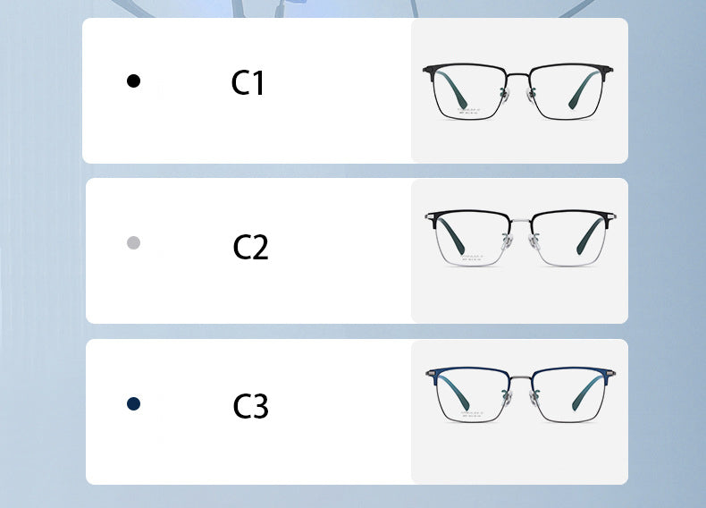 Hotochki Men's Full Rim Square Titanium Frame Eyeglasses Yj2037 Full Rim Hotochki