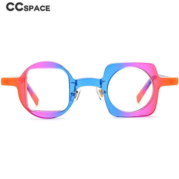 CCspace Unisex Full Rim Square Round Acetate Eyeglasses 55660 Full Rim CCspace