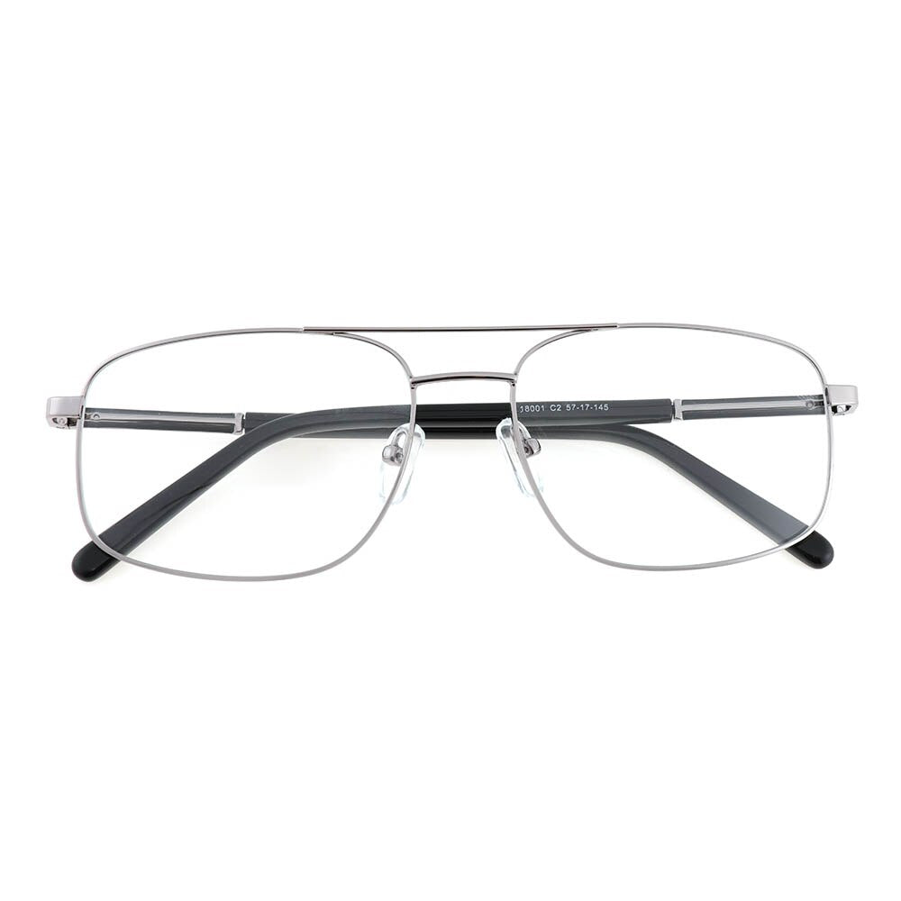 Laoyehui Men's Eyeglasses Square Alloy Reading Glasses 1801 Reading Glasses Laoyehui 0 Silver