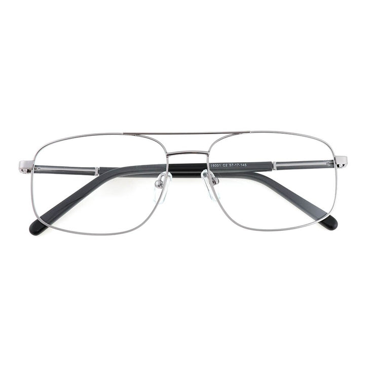 Laoyehui Men's Eyeglasses Square Alloy Reading Glasses 1801 Reading Glasses Laoyehui 0 Silver