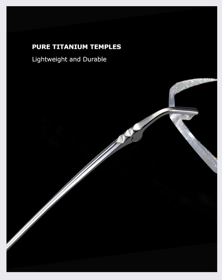 Chashma Unisex Rimless Diamond Cut Titanium Frame Custom Lens Eyeglasses 3306 Rimless Chashma
