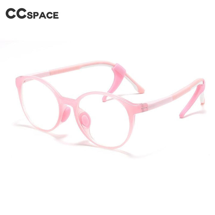 CCspace Unisex Youth Full Rim Round Tr 90 Silicone Eyeglasses 54678 Full Rim CCspace