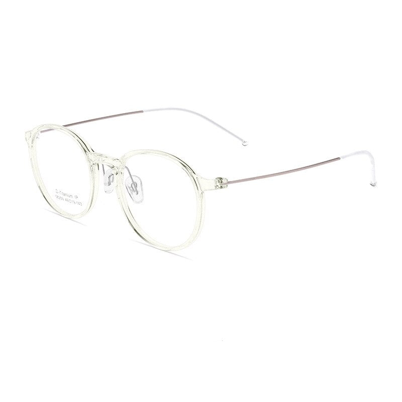 Yimaruili Unisex Full Rim Round Tr 90 Titanium Eyeglasses 5825M Full Rim Yimaruili Eyeglasses Transparent Yellow