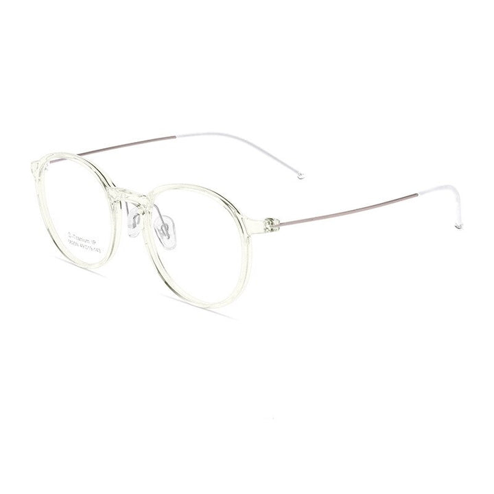 Yimaruili Unisex Full Rim Round Tr 90 Titanium Eyeglasses 5825M Full Rim Yimaruili Eyeglasses Transparent Yellow