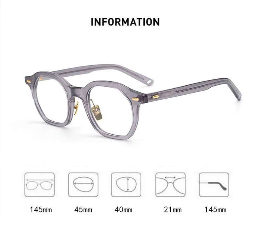 CCspace Unisex Full Rim Irregular Square Acetate Eyeglasses 53311 Full Rim CCspace