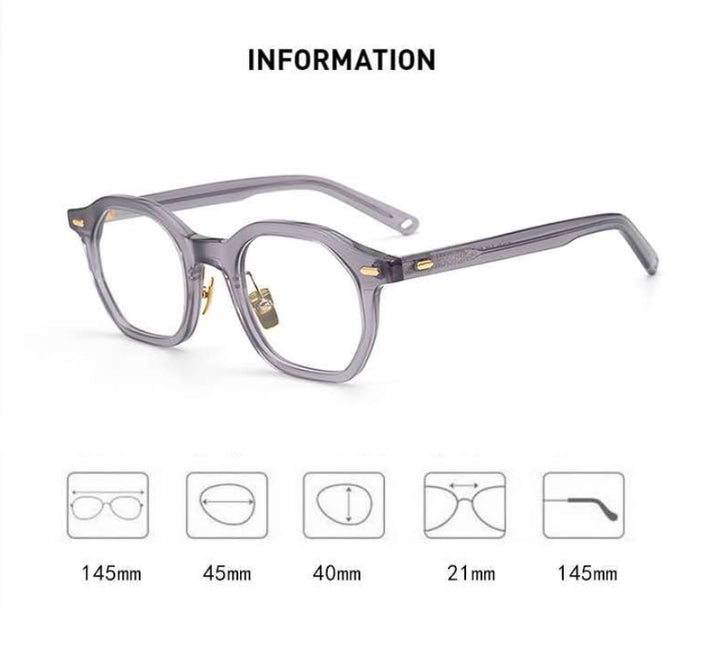 CCspace Unisex Full Rim Irregular Square Acetate Eyeglasses 53311 Full Rim CCspace