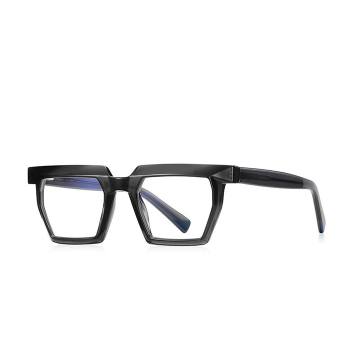 CCspace Unisex Full Rim Flat Top Square Acetate Titanium Eyeglasses 53370 Full Rim CCspace China C6Gra