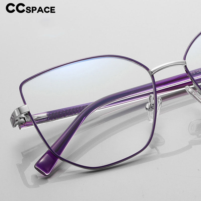 CCspace Unisex Full Rim Square Cat Eye Alloy Eyeglasses 55710 Full Rim CCspace