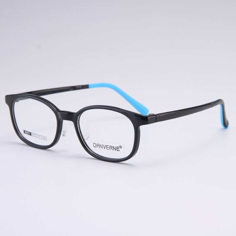 Gmei Unisex Children's Full Rim Round Rectangle Silicone TR90 Eyeglasses 8601 Full Rim Gmei Optical Black