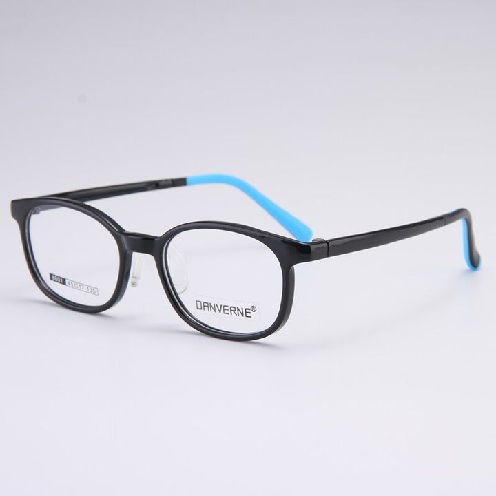 Gmei Unisex Children's Full Rim Round Rectangle Silicone TR90 Eyeglasses 8601 Full Rim Gmei Optical Black