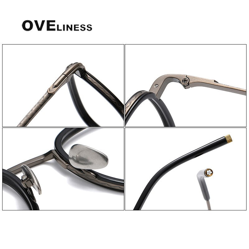 Oveliness Unisex Full Rim Square Acetate Titanium Eyeglasses Alcor Full Rim Oveliness