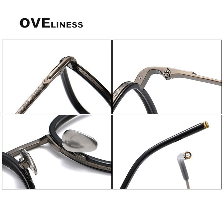 Oveliness Unisex Full Rim Square Acetate Titanium Eyeglasses Alcor Full Rim Oveliness