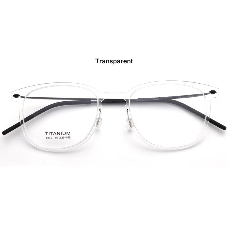Muzz Unisex Full Rim Square Screwless Handcrafted Acetate IP Titanium Eyeglasses N6459 Full Rim Muzz C5