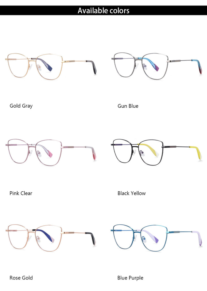 CCspace Women's Full Rim Oversized Square Alloy Frame Eyeglasses 54260 Full Rim CCspace