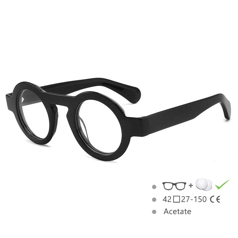 CCspace Unisex Full Rim Oversized Round Acetate Frame Eyeglasses 54576 Full Rim CCspace C1-black China