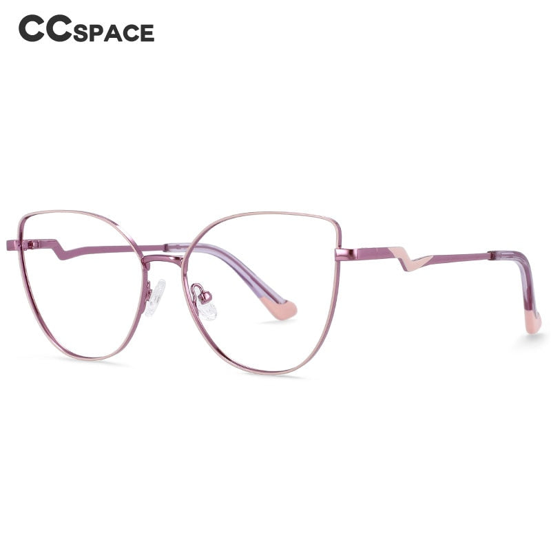 CCspace Women's Full Rim Cat Eye Alloy Frame Eyeglasses 54317 Full Rim CCspace