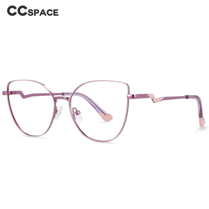 CCspace Women's Full Rim Cat Eye Alloy Frame Eyeglasses 54317 Full Rim CCspace