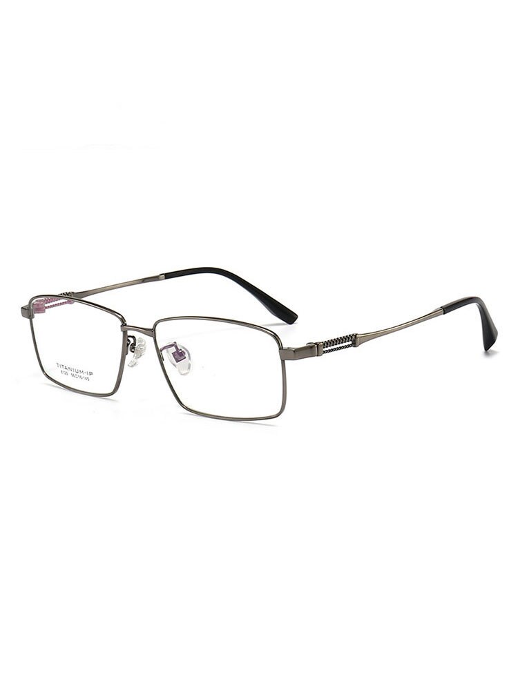 Aissuarvey Men's Full Rim Square Titanium Frame Eyeglasses 8125 Full Rim Aissuarvey Eyeglasses Gray CN 