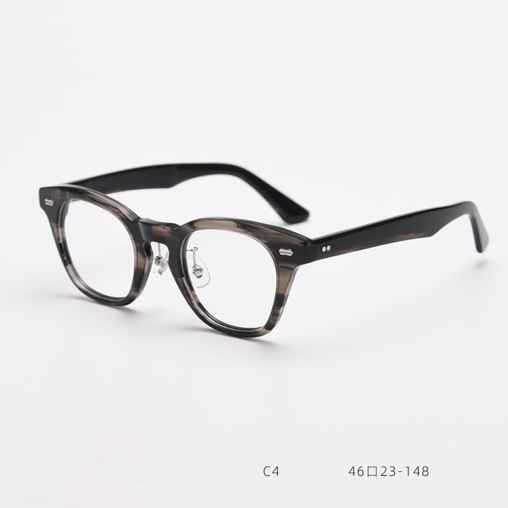 CCspace Unisex Full Rim Square Acetate Fiber Eyeglasses 55683 Full Rim CCspace StripeGray China