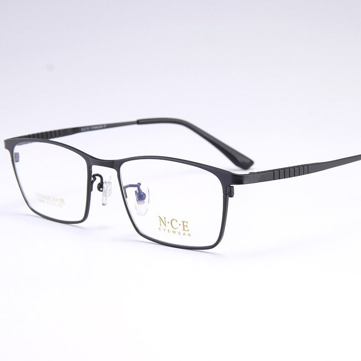 Reven Jate Unisex Full Rim Square Titanium Eyeglasses 5000 Full Rim Reven Jate black