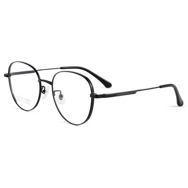 Handoer Men's Full Rim Round Square Titanium Eyeglasses K5066bsf Full Rim Handoer   