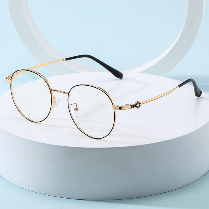 Hotochki Unisex Full Rim Round Stainless Steel Alloy Eyeglasses L225 Full Rim Hotochki