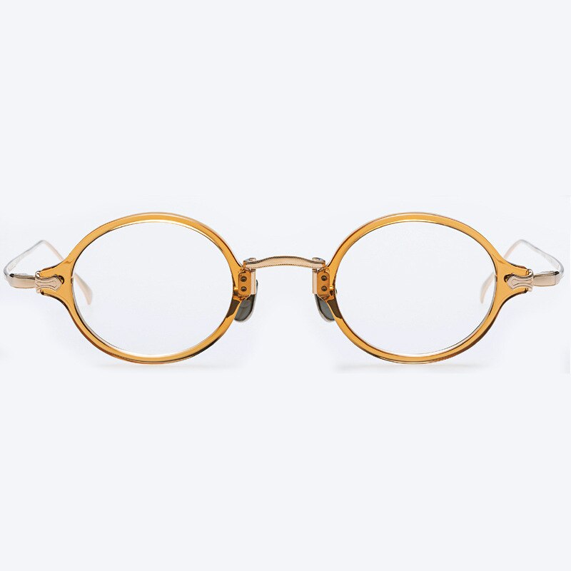 Gatenac Unisex Full Rim Round Tr 90 Titanium Eyeglasses Gxyj969 Full Rim Gatenac Yellow