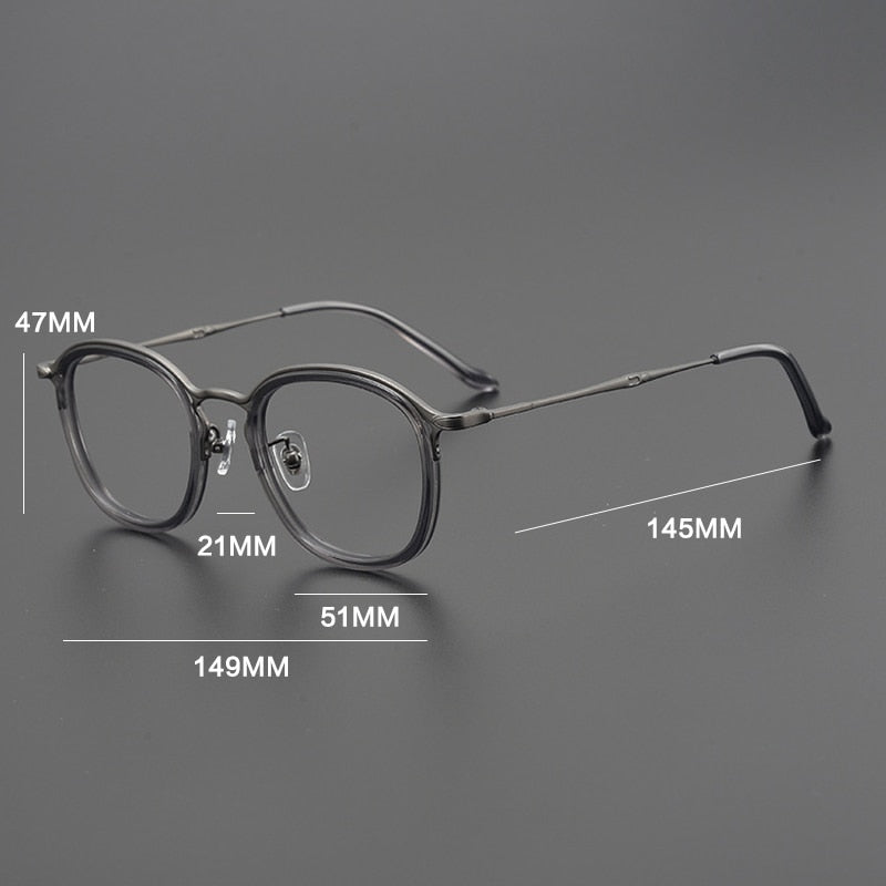 Gatenac Unisex Full Rim Round Square Titanium Eyeglasses Gxyj964 Full Rim Gatenac