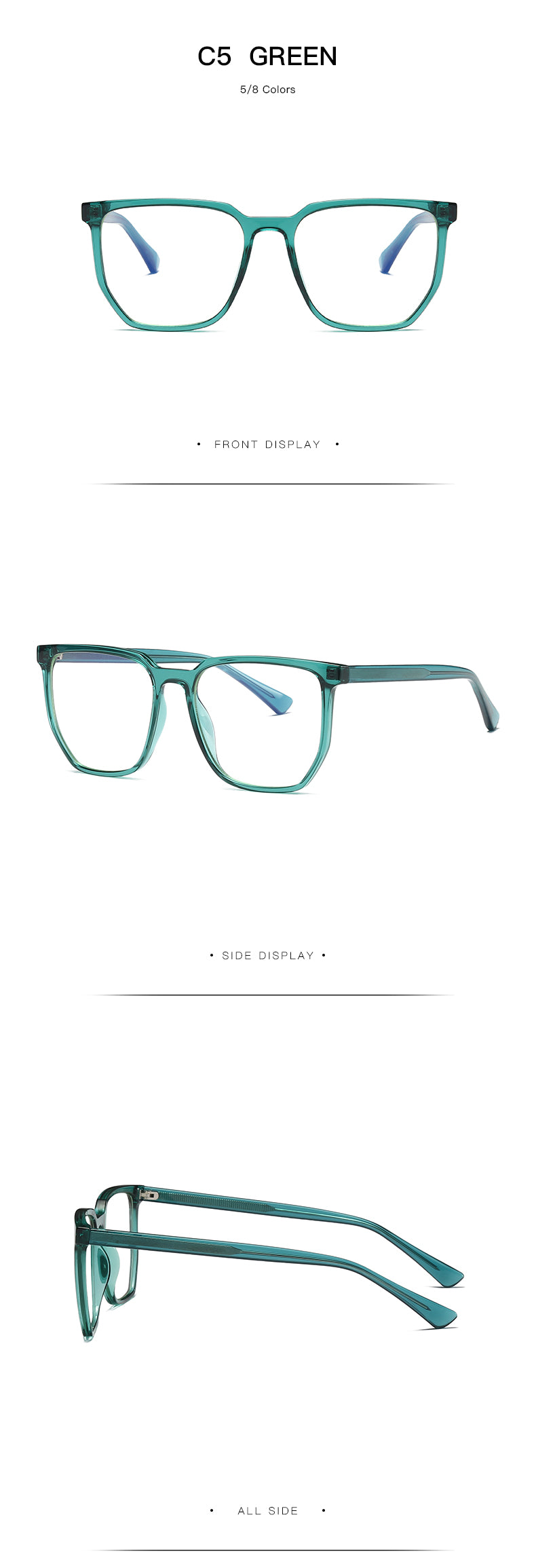 Gmei Unisex Full Rim TR 90 Titanium Square Frame Eyeglasses 2034 Full Rim Gmei Optical