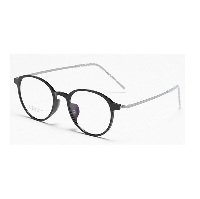 Aissuarvey Unisex Full Rim Small Round Tr 90 Alloy Frame Eyeglasses 302 Full Rim Aissuarvey Eyeglasses Black CN 