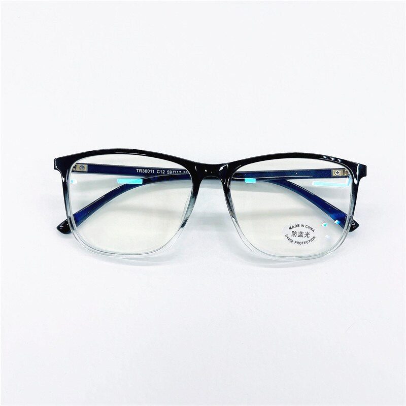 Cubojue Unisex Full Rim Oversized Square Tr 90 Titanium Eyeglasses 30011 Reading Glasses Cubojue