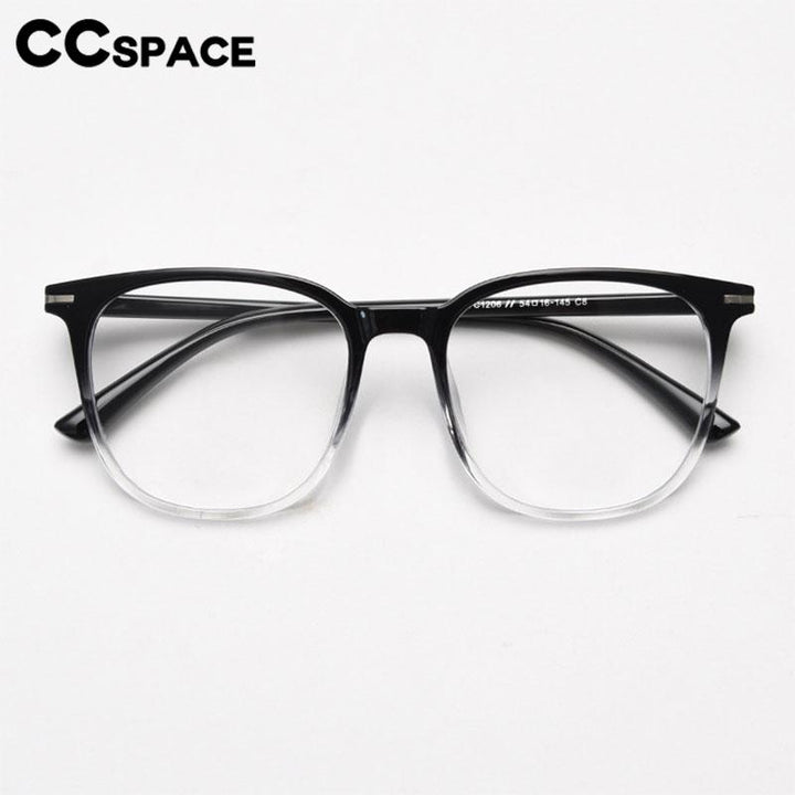 CCspace Unisex Full Rim Square Tr 90 Titanium Eyeglasses 56736 Full Rim CCspace