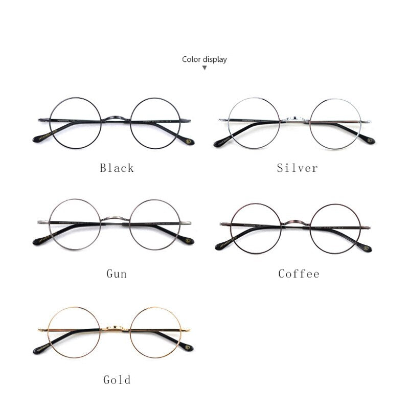 Hdcrafter Unisex Full Rim Round Titanium Eyeglasses Full Rim Hdcrafter Eyeglasses