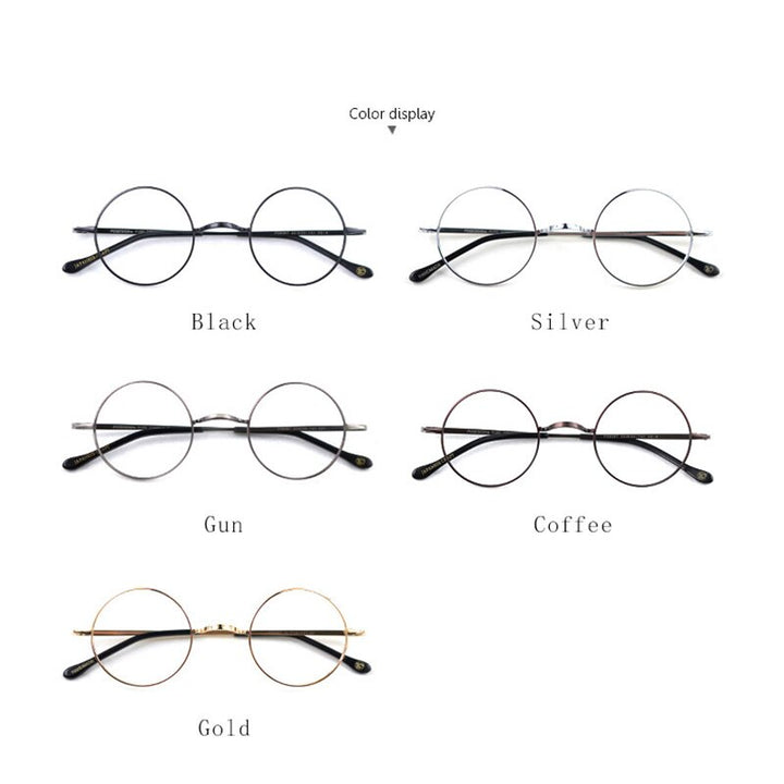 Hdcrafter Unisex Full Rim Round Titanium Eyeglasses Full Rim Hdcrafter Eyeglasses