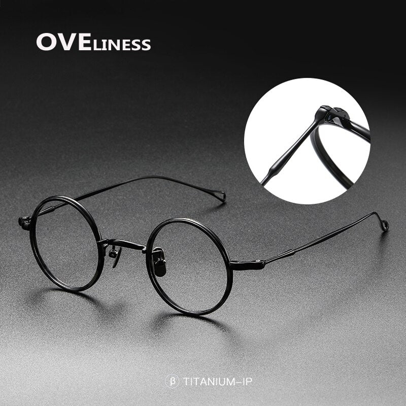 Oveliness Unisex Full Rim Round Titanium Eyeglasses V8 Full Rim Oveliness