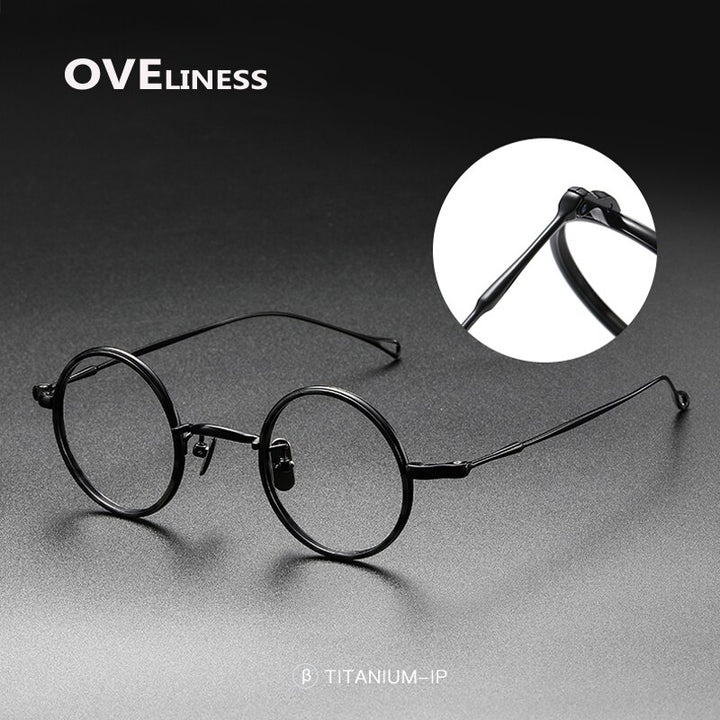 Oveliness Unisex Full Rim Round Titanium Eyeglasses V8 Full Rim Oveliness
